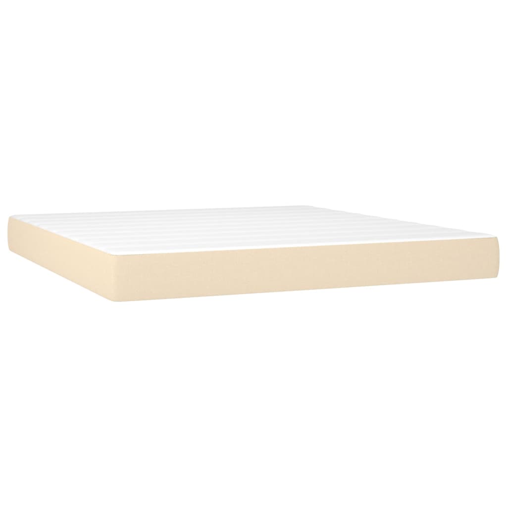 Boxspringbett mit Matratze & LED Creme 180x200 cm Stoff