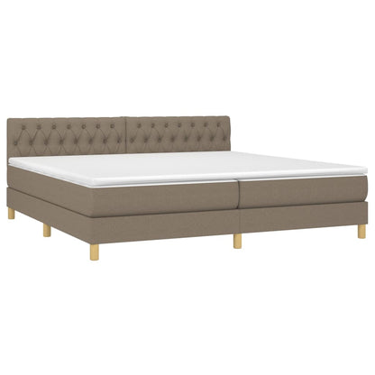 Boxspringbett mit Matratze & LED Taupe 200x200 cm Stoff