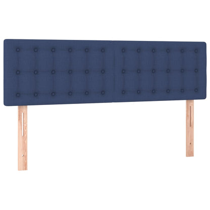 Boxspringbett mit Matratze & LED Blau 140x200 cm Stoff