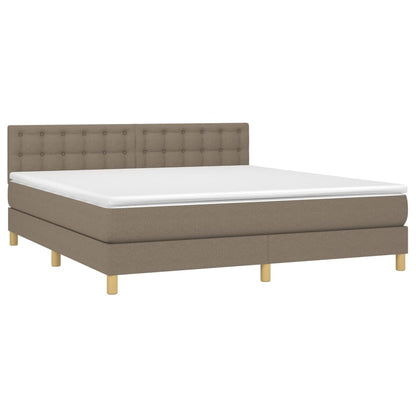 Boxspringbett mit Matratze & LED Taupe 160x200 cm Stoff