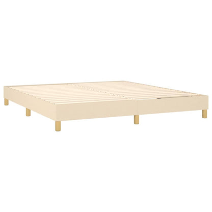 Boxspringbett mit Matratze & LED Creme 160x200 cm Stoff