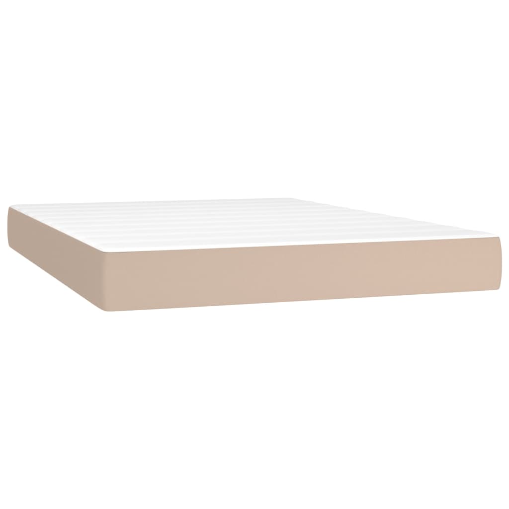 Boxspringbett mit Matratze & LED Cappuccino-Braun 140x200cm