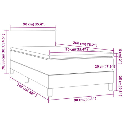 Boxspringbett mit Matratze & LED Dunkelgrün 90x200 cm Samt