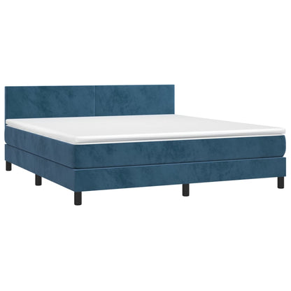 Boxspringbett mit Matratze & LED Dunkelblau 180x200 cm Samt