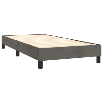 Boxspringbett mit Matratze & LED Dunkelgrau 90x200 cm Samt