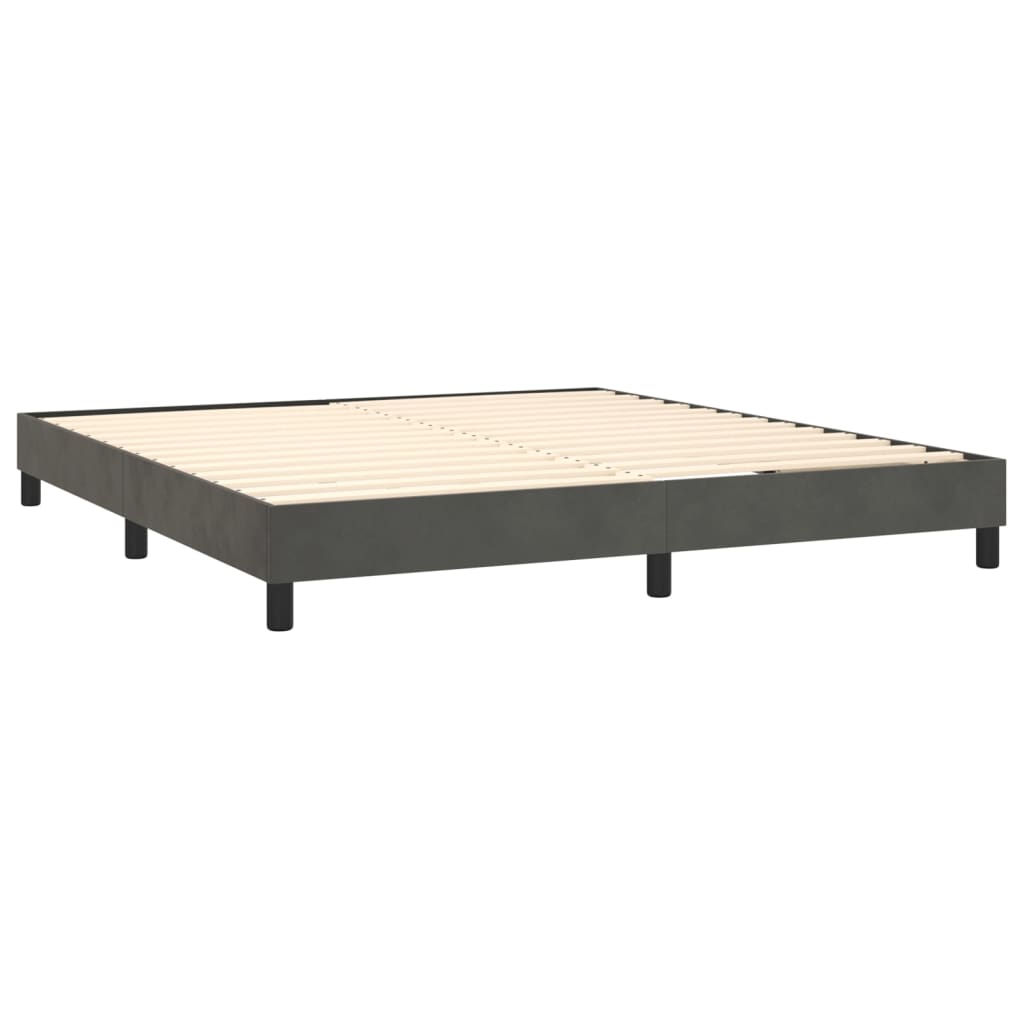 Boxspringbett mit Matratze & LED Dunkelgrau 160x200 cm Samt