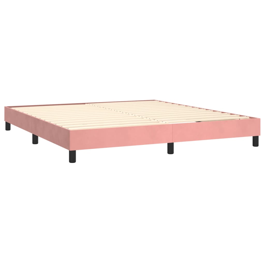 Boxspringbett mit Matratze & LED Rosa 160x200 cm Samt