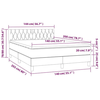 Boxspringbett mit Matratze & LED Dunkelgrün 140x200 cm Samt