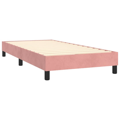 Boxspringbett mit Matratze & LED Rosa 90x200 cm Samt