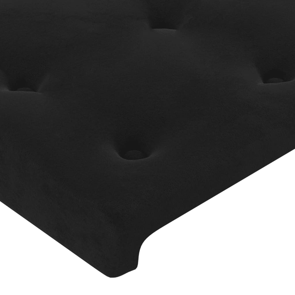 Box spring bed with mattress &amp; LED black 140x200 cm velvet