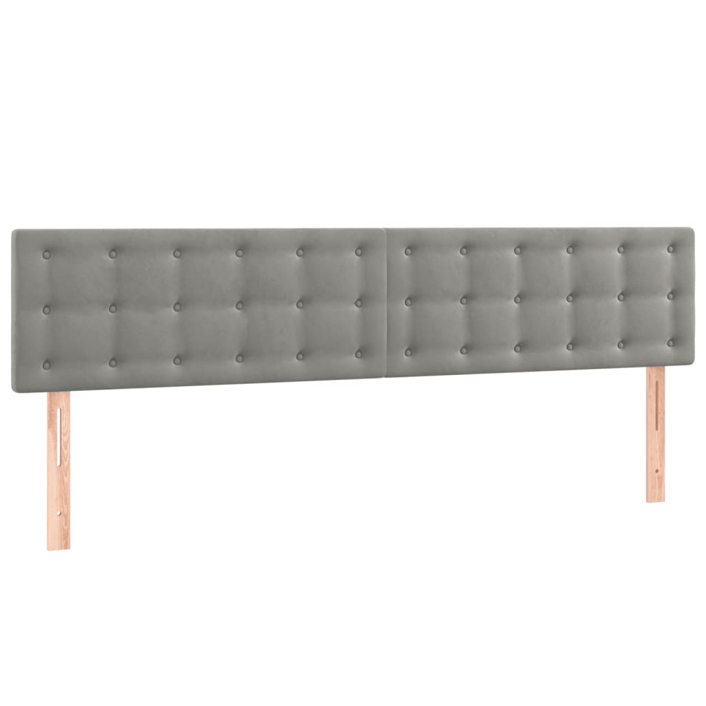 Boxspringbett mit Matratze & LED Hellgrau 180x200 cm Samt