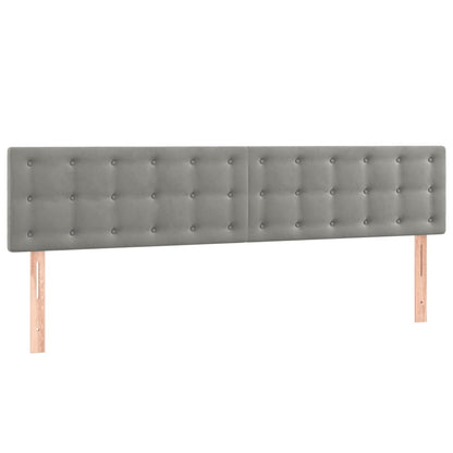 Boxspringbett mit Matratze & LED Hellgrau 180x200 cm Samt