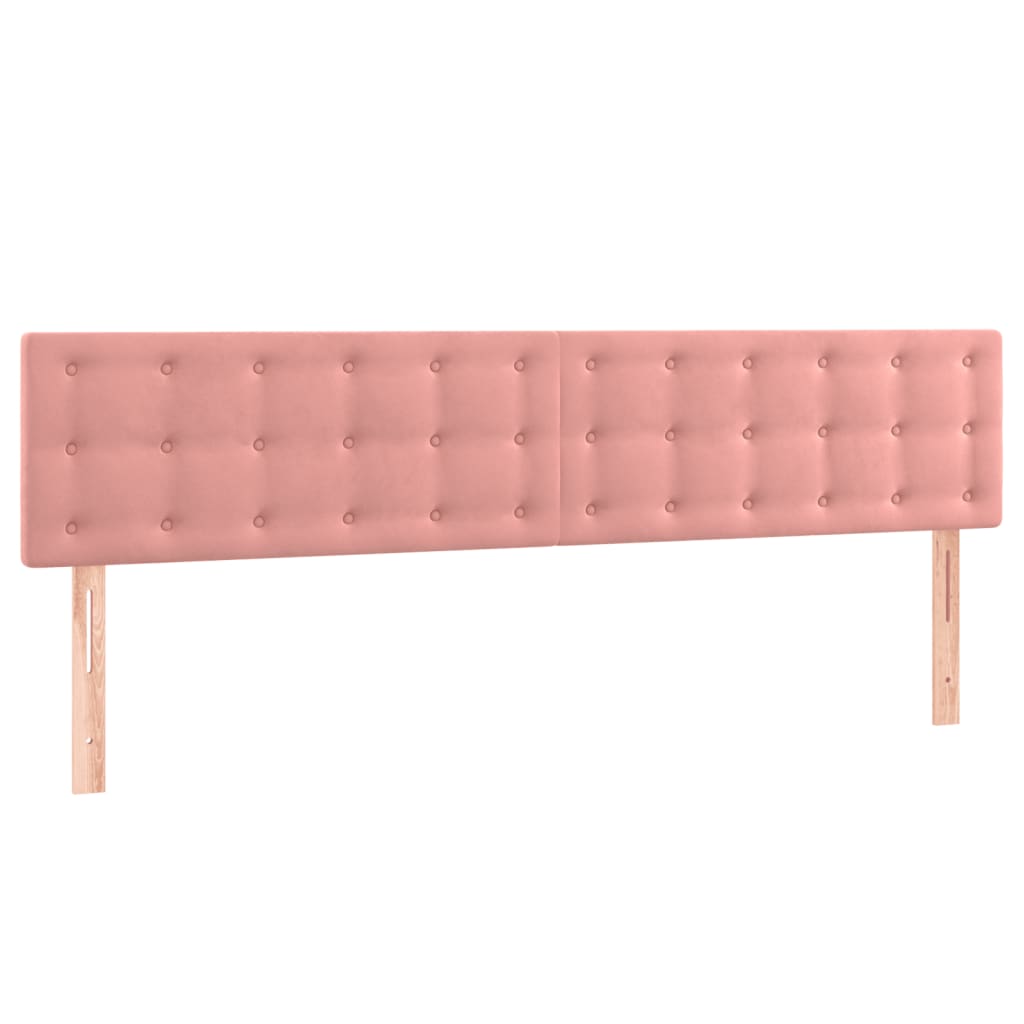 Box spring bed with mattress &amp; LED pink 200x200 cm velvet