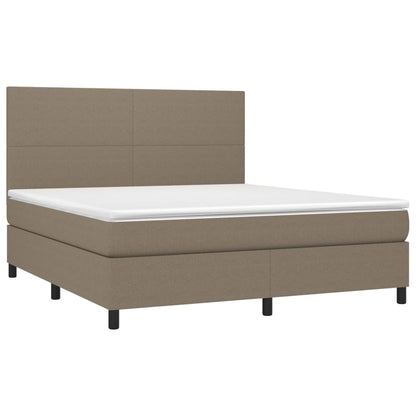 Box spring krevet s madracem i LED taupe tkaninom 160x200 cm