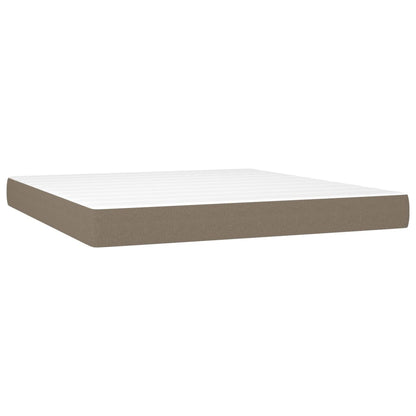 Box spring krevet s madracem i LED taupe tkaninom 160x200 cm