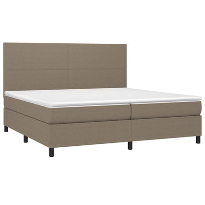 Boxspringbett mit Matratze & LED Taupe 200x200 cm Stoff