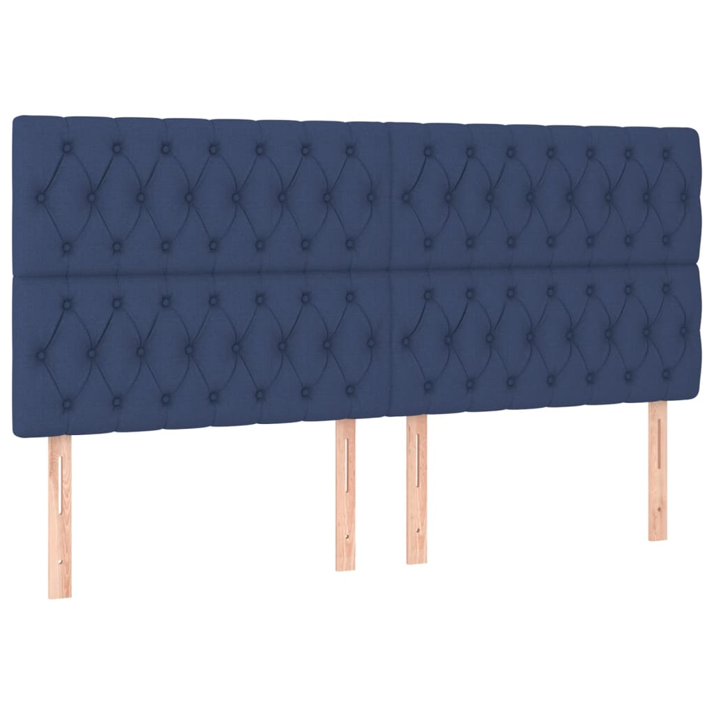 Boxspringbett mit Matratze & LED Blau 180x200 cm Stoff