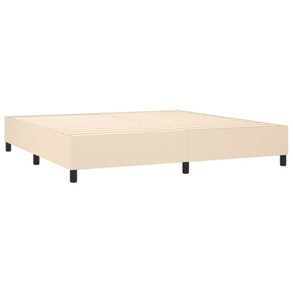 Boxspringbett mit Matratze & LED Creme 200x200 cm Stoff