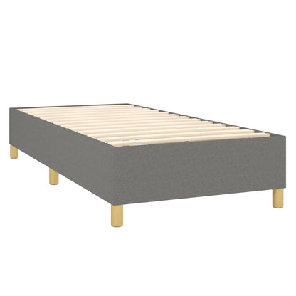 Box spring krevet s madracem i LED tamnosivom tkaninom 90x200 cm