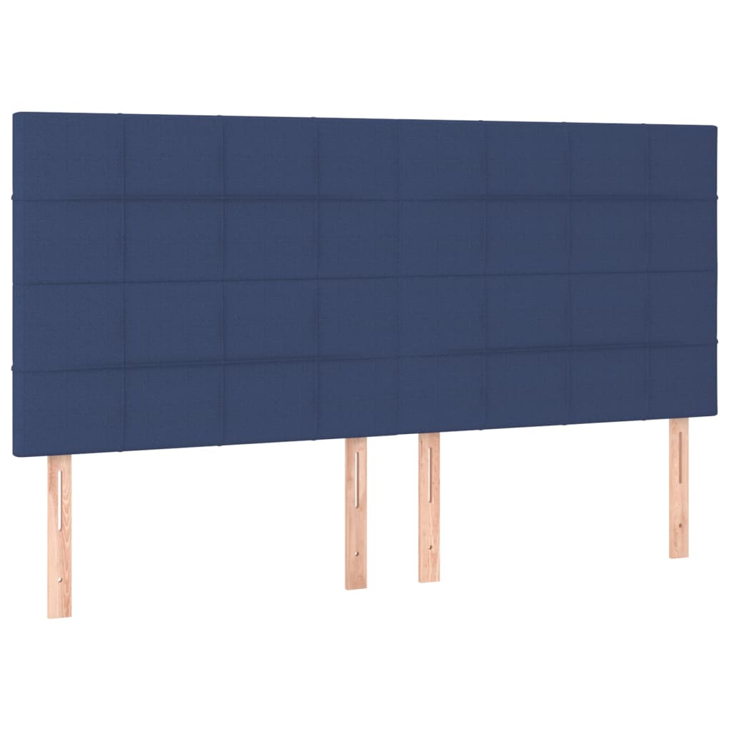 Boxspringbett mit Matratze & LED Blau 180x200 cm Stoff