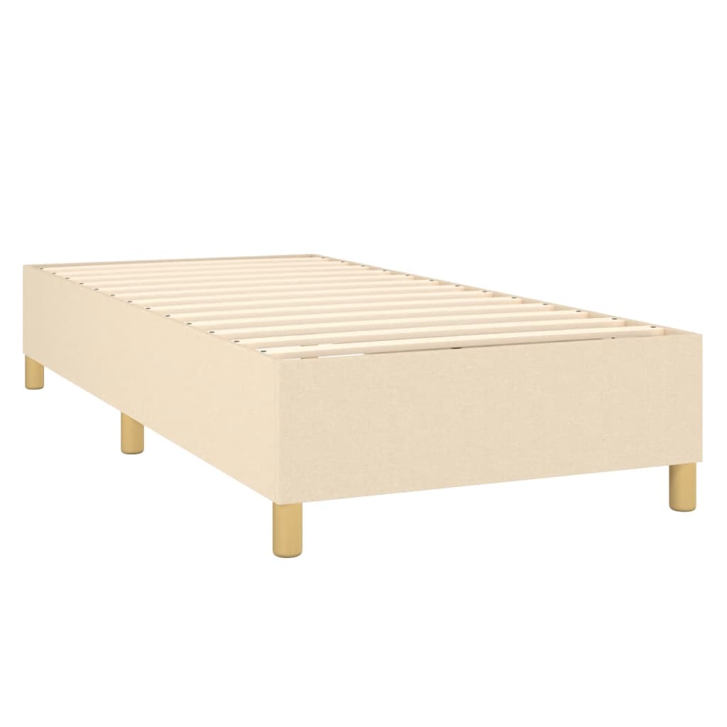 Boxspringbett mit Matratze & LED Creme 90x200 cm Stoff