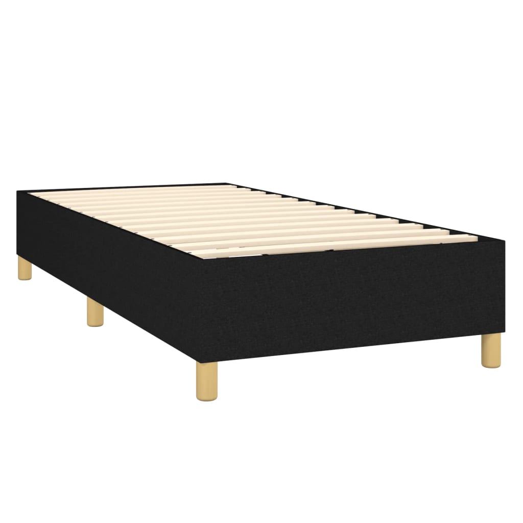 Boxspringbett mit Matratze & LED Schwarz 90x200 cm Stoff