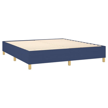 Boxspringbett mit Matratze & LED Blau 160x200 cm Stoff