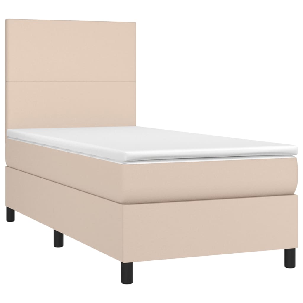 Boxspringbett mit Matratze & LED Cappuccino-Braun 90x200cm