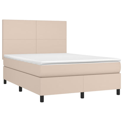 Boxspringbett mit Matratze & LED Cappuccino-Braun 140x200cm