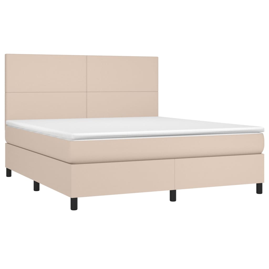 Boxspringbett mit Matratze & LED Cappuccino-Braun 160x200cm