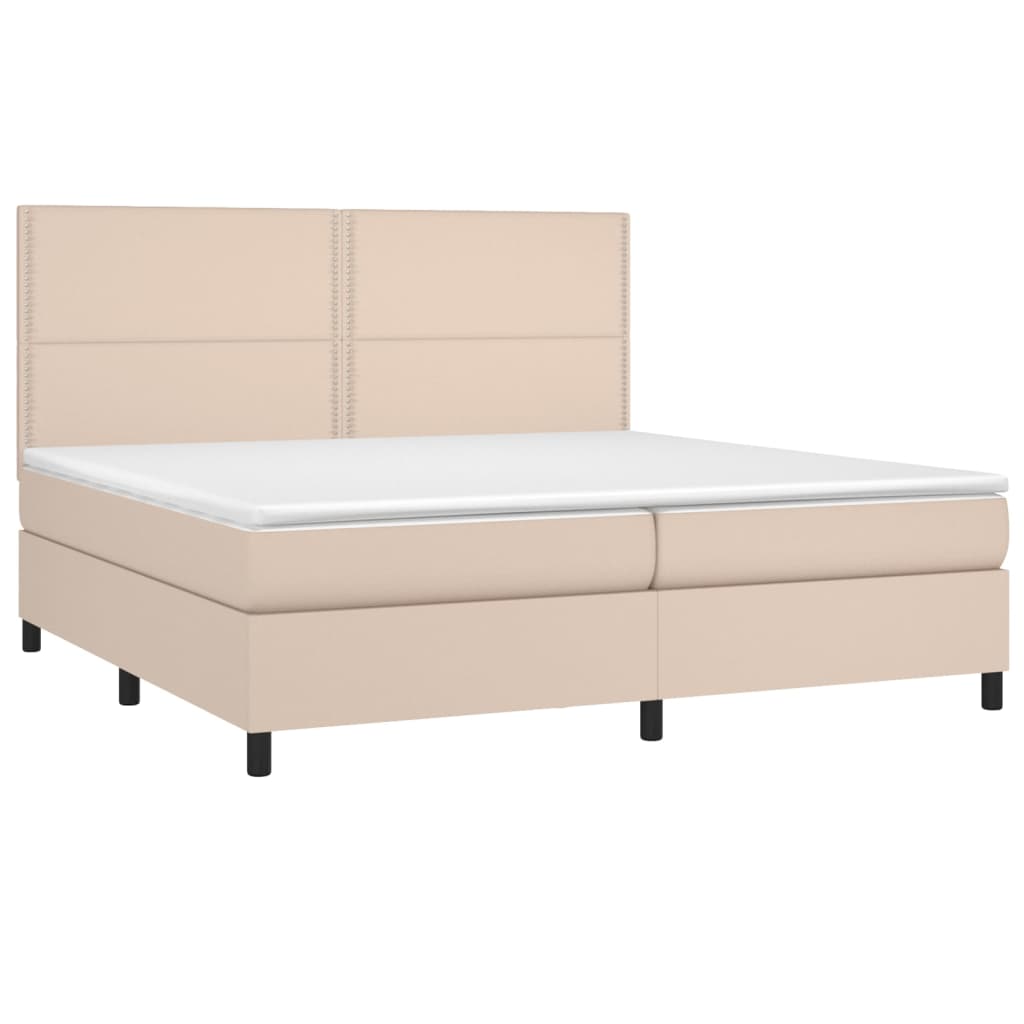 Boxspringbett mit Matratze & LED Cappuccino-Braun 200x200cm