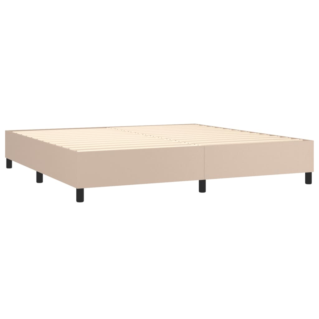 Boxspringbett mit Matratze & LED Cappuccino-Braun 200x200cm