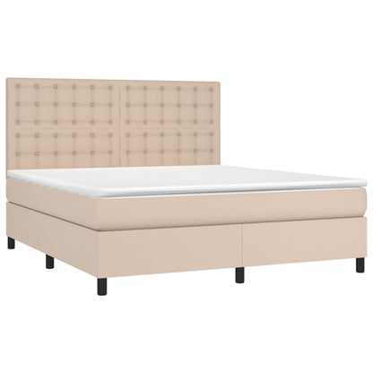 Boxspringbett mit Matratze & LED Cappuccino-Braun 160x200cm