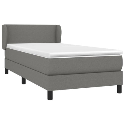 Boxspringbett mit Matratze Dunkelgrau 90x200 cm Stoff