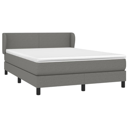 Box spring bed with mattress dark grey 140x200 cm fabric