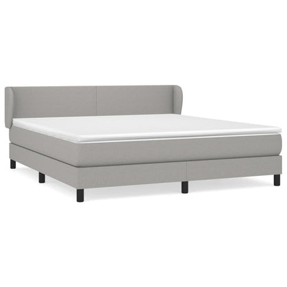 Box spring krevet s madracem svijetlo siva tkanina 160x200 cm