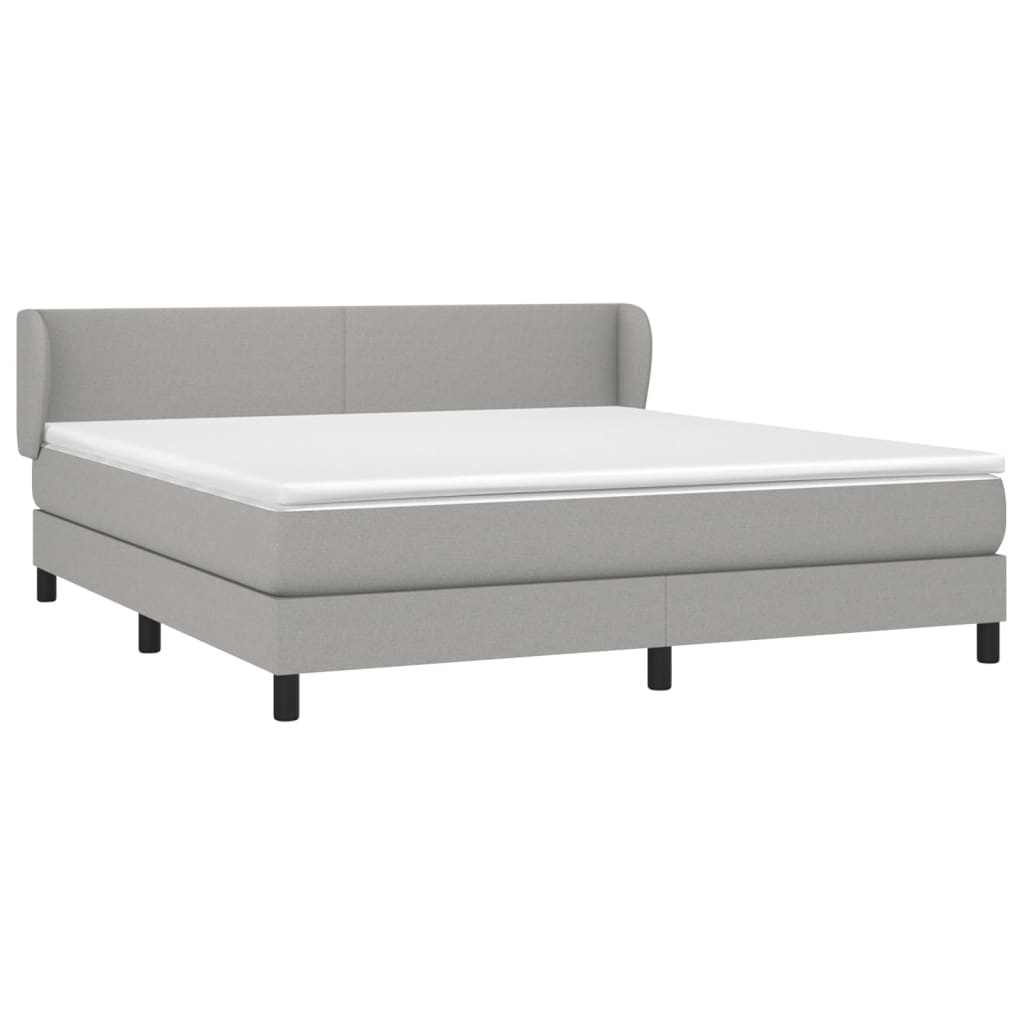 Box spring krevet s madracem svijetlo siva tkanina 160x200 cm