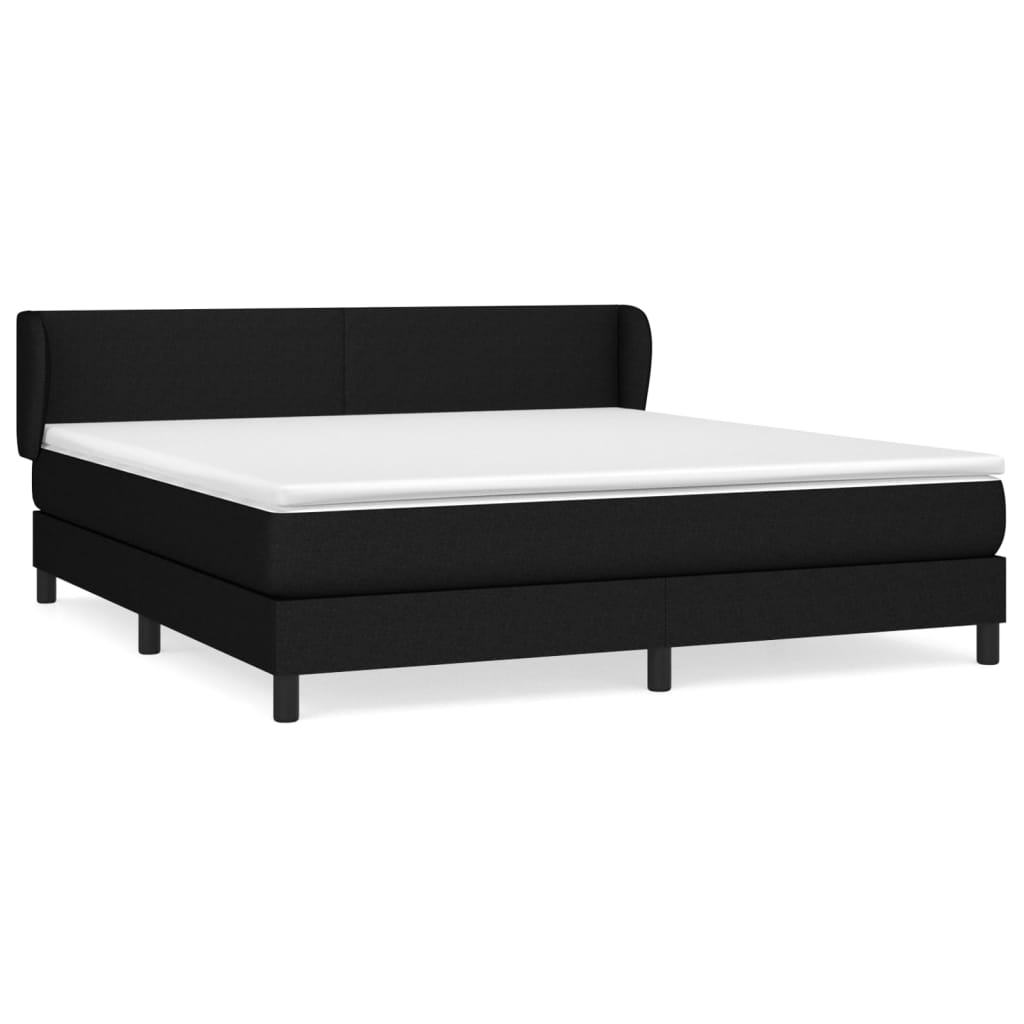 Boxspringbett mit Matratze Schwarz 180x200 cm Stoff