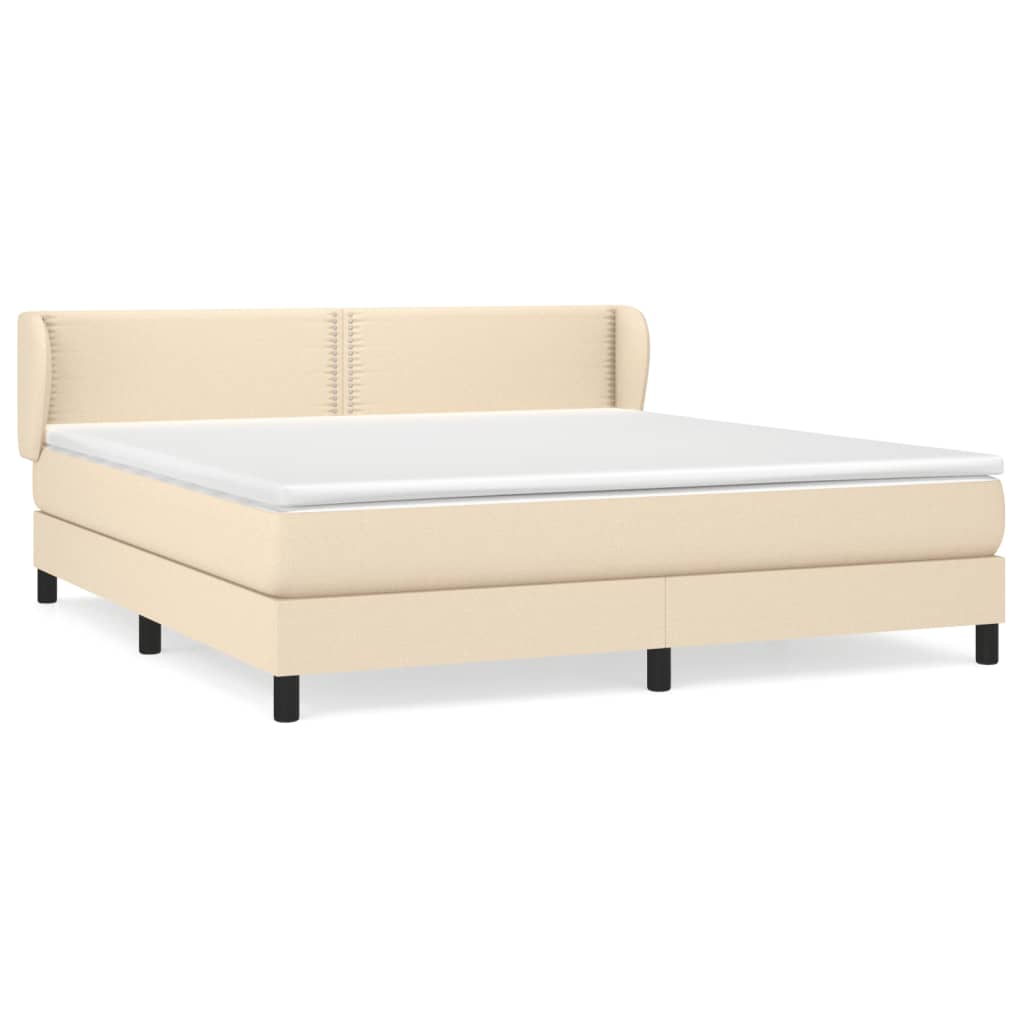 Box spring krevet s krem ​​madracem 160x200 cm štofa