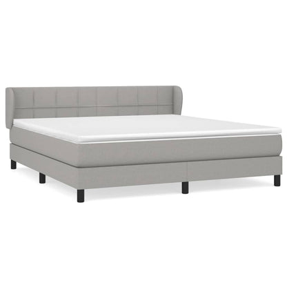 Box spring krevet s madracem svijetlo siva tkanina 160x200 cm