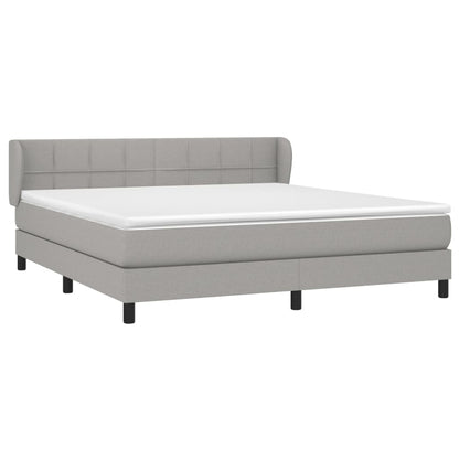 Box spring krevet s madracem svijetlo siva tkanina 160x200 cm