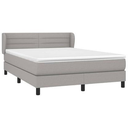 Boxspringbett mit Matratze Hellgrau 140x200 cm Stoff