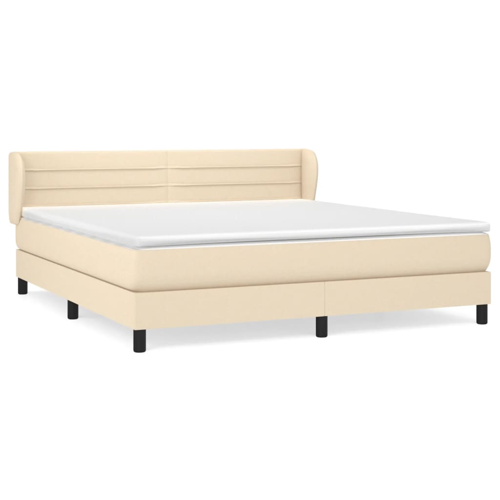 Boxspringbett mit Matratze Creme 160x200 cm Stoff