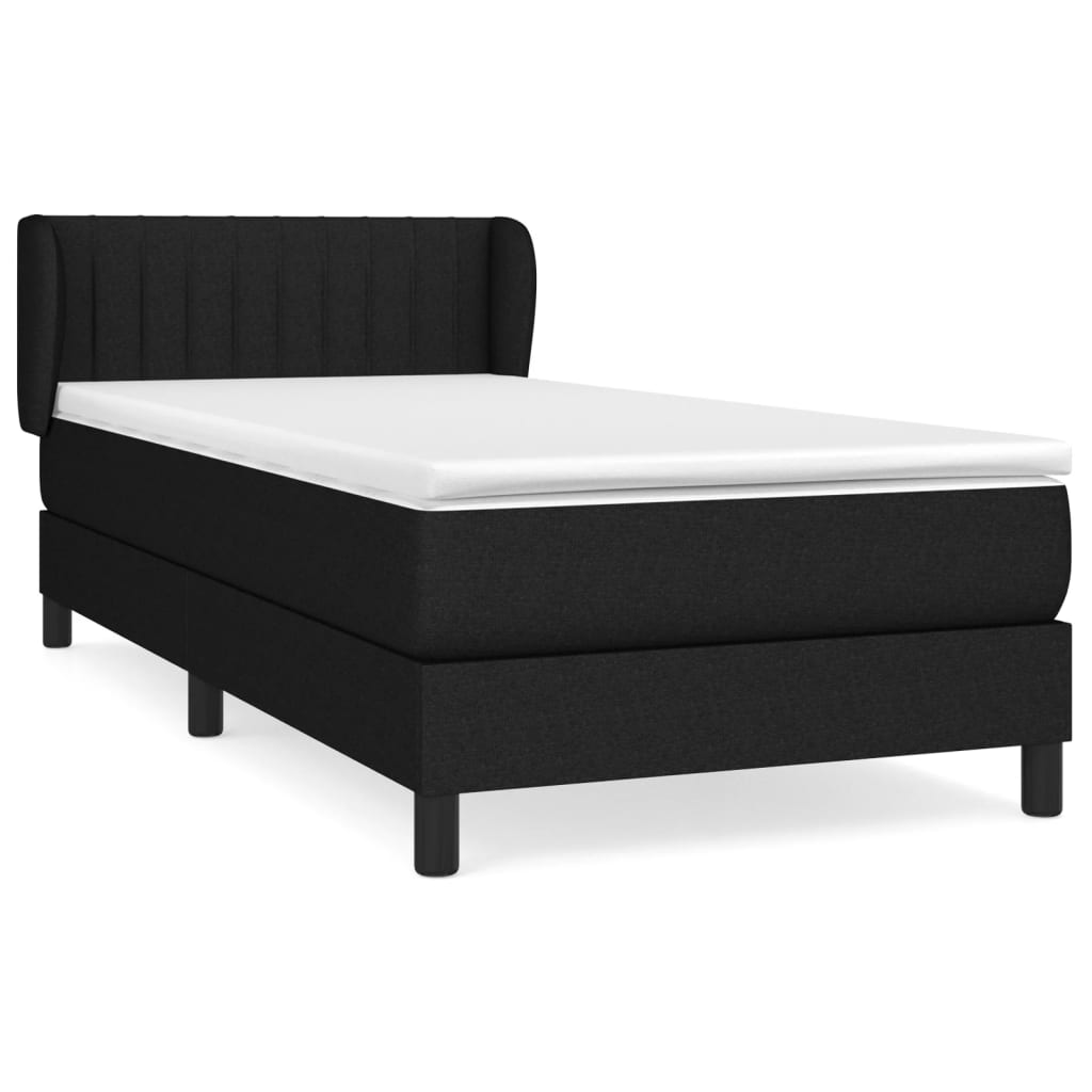 Boxspringbett mit Matratze Schwarz 90x200 cm Stoff