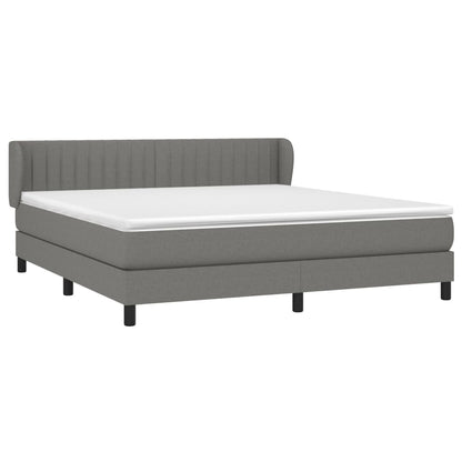 Boxspringbett mit Matratze Dunkelgrau 160x200 cm Stoff