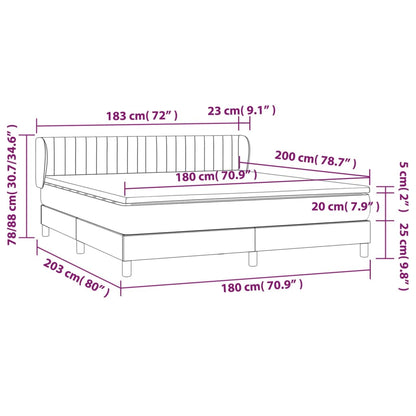 Boxspringbett mit Matratze Creme 180x200 cm Stoff