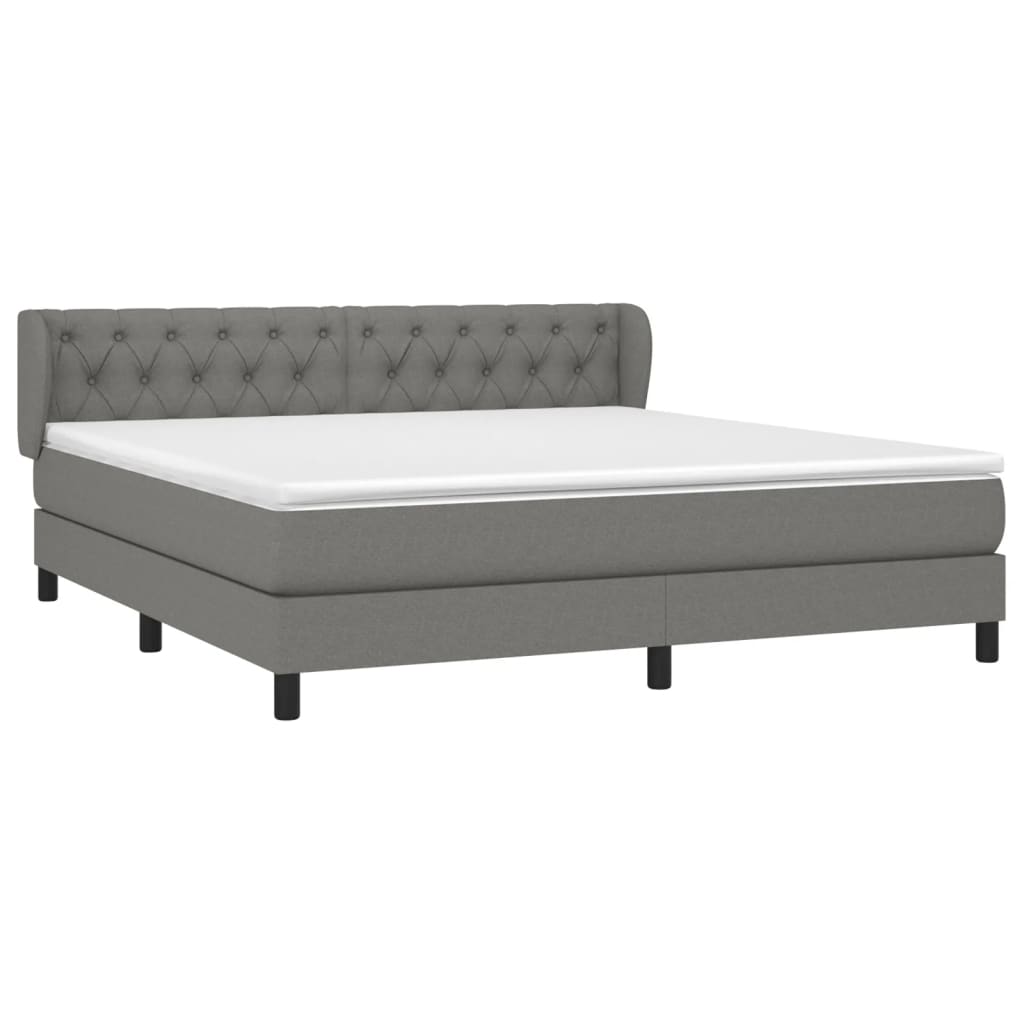 Boxspringbett mit Matratze Dunkelgrau 160x200 cm Stoff