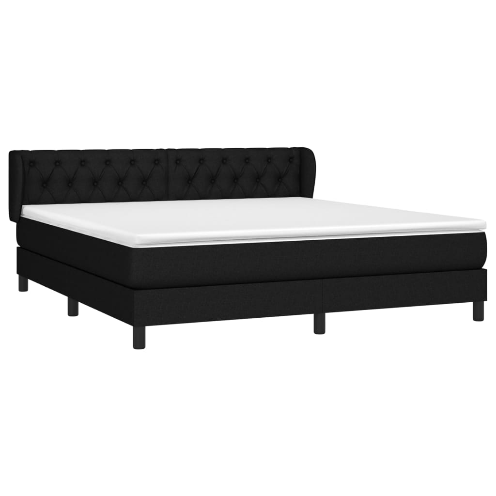 Boxspringbett mit Matratze Schwarz 160x200 cm Stoff