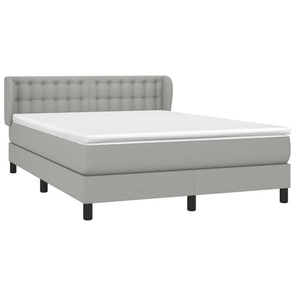 Boxspringbett mit Matratze Hellgrau 140x200 cm Stoff