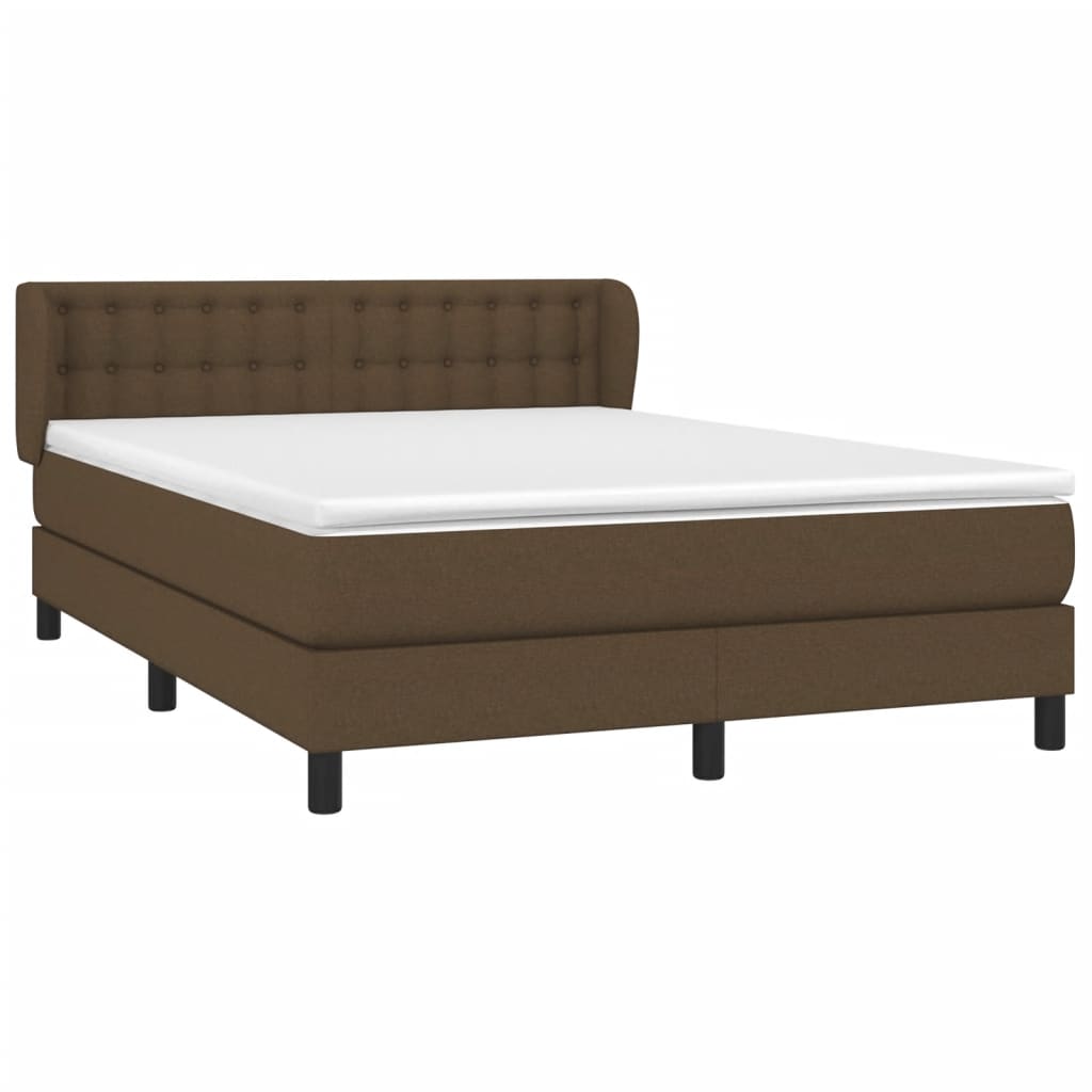 Boxspringbett mit Matratze Dunkelbraun 140x200 cm Stoff